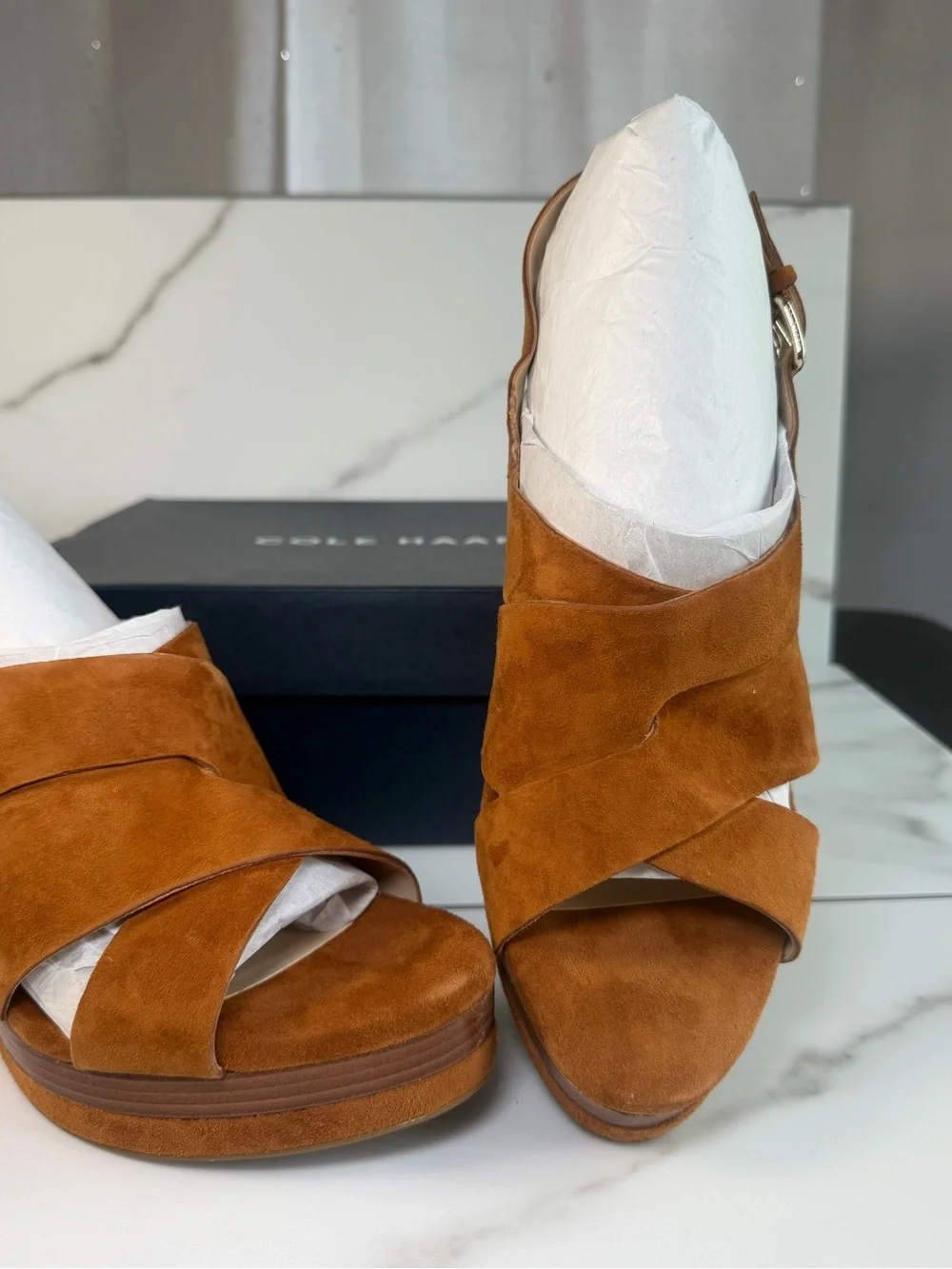 Cole Haan suede platform